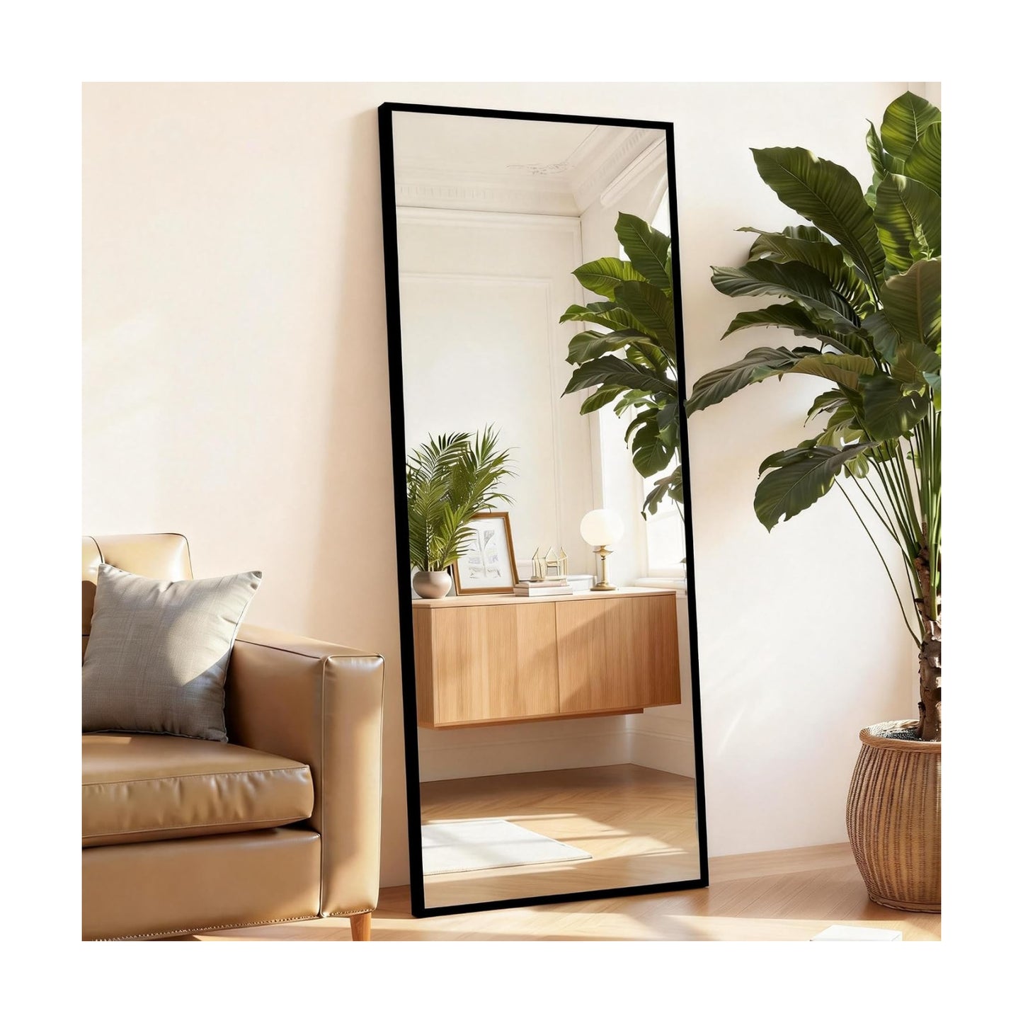 Full Length Floor Mirror, 15.75"x59" Body Wall Mirror with Stand