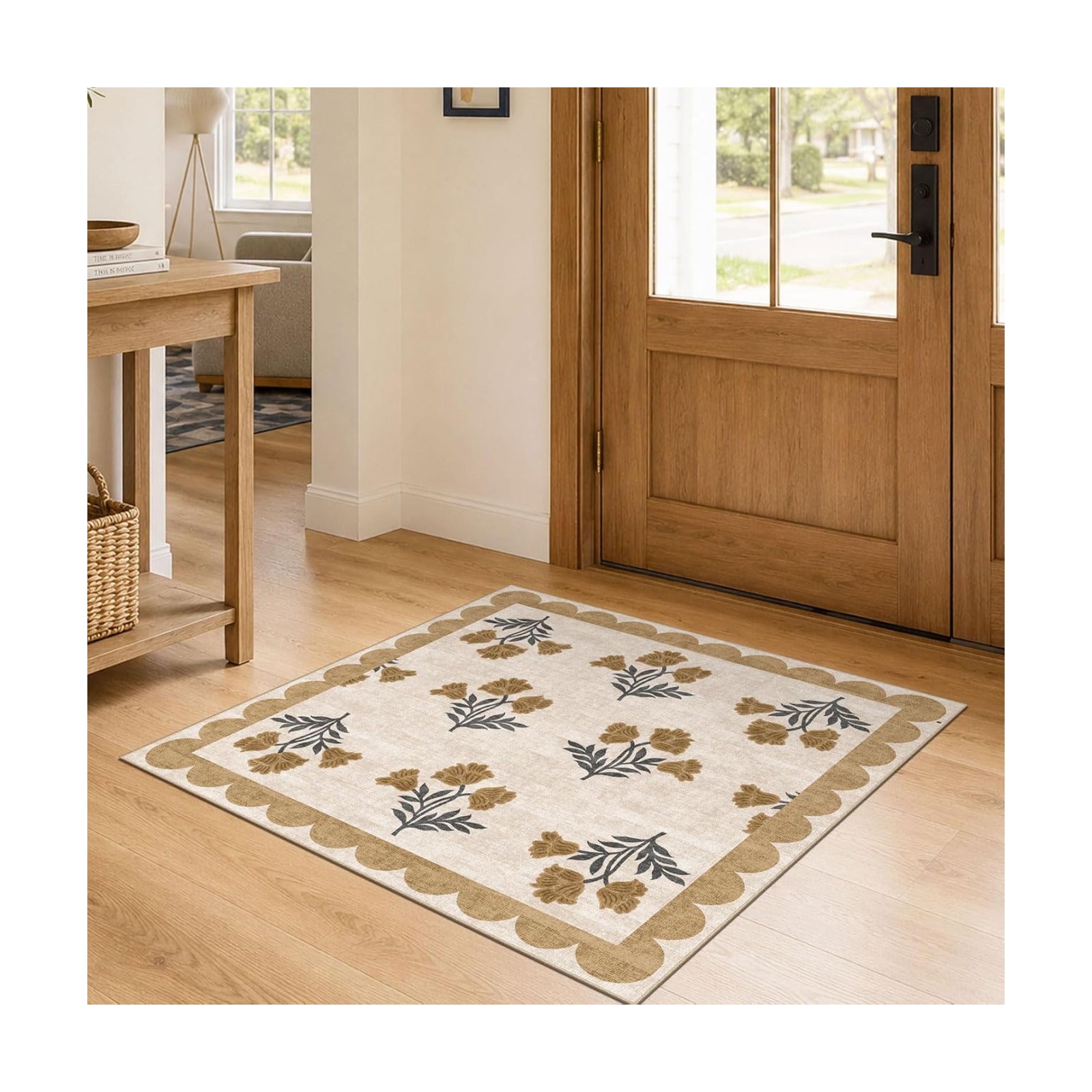 3x3 Square Entryway Rug - Front Door Mat Indoor Outside Entrance