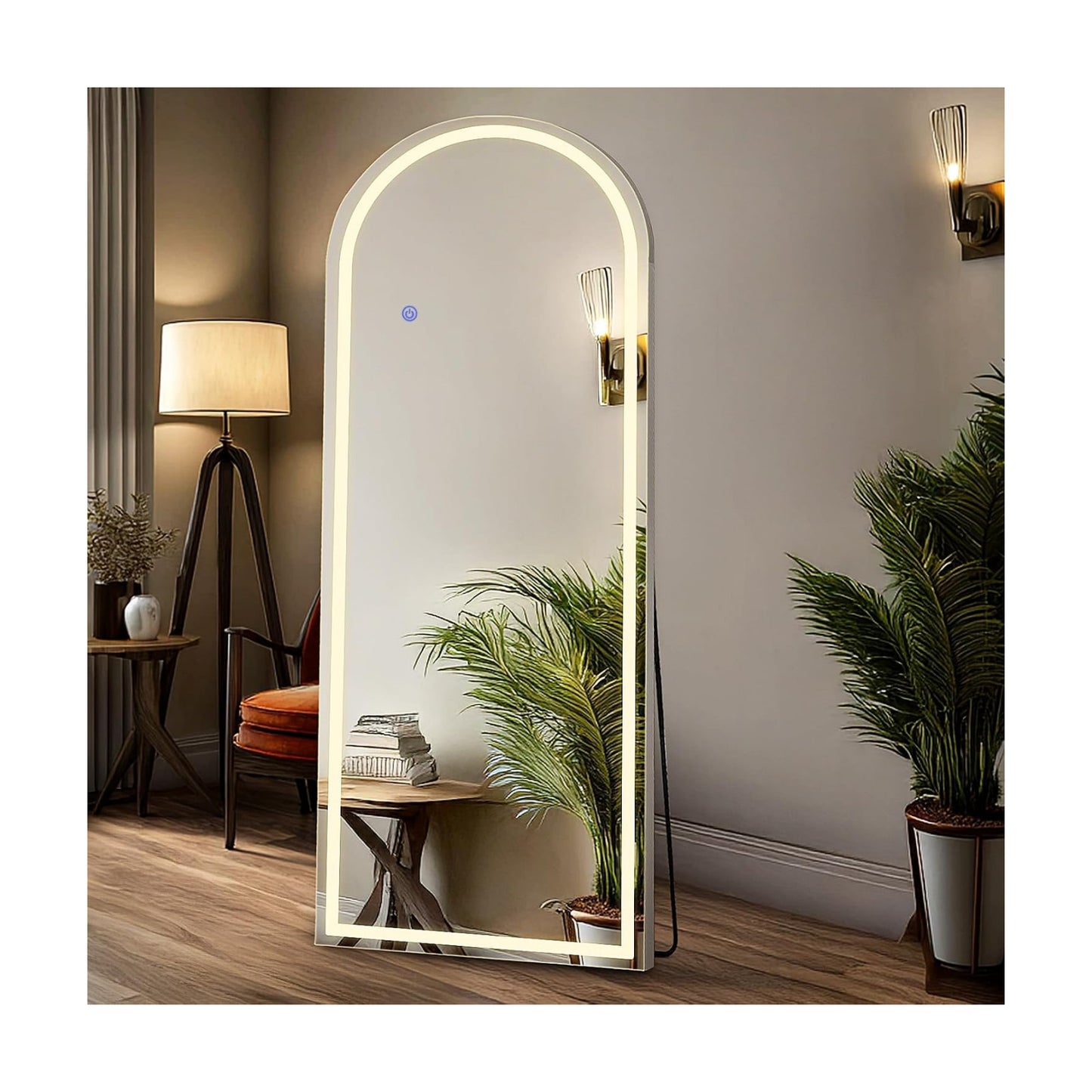 DUMOS Arched LED Mirror Full Length Standing, 63"x20" Full Body Wall Mirror