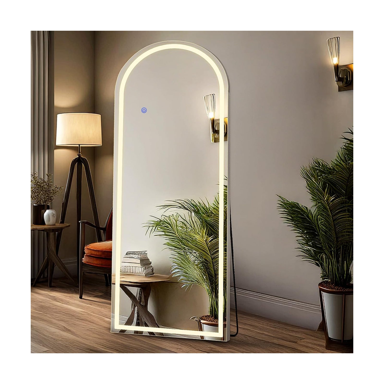 DUMOS Arched LED Mirror Full Length Standing, 63"x20" Full Body Wall Mirror