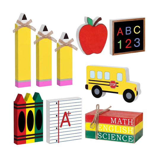 11 Pcs Back to School Tiered Tray Decor, Table Centerpiece Decor