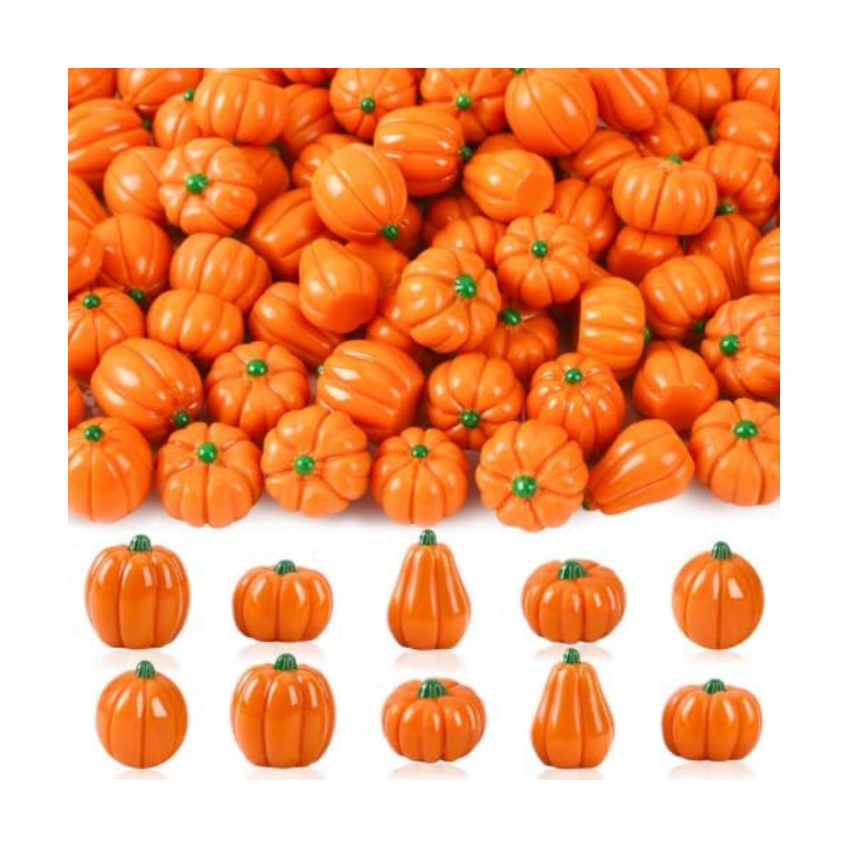 60Pcs Mini Artificial Pumpkins,Small Resin Pumpkins for Crafts