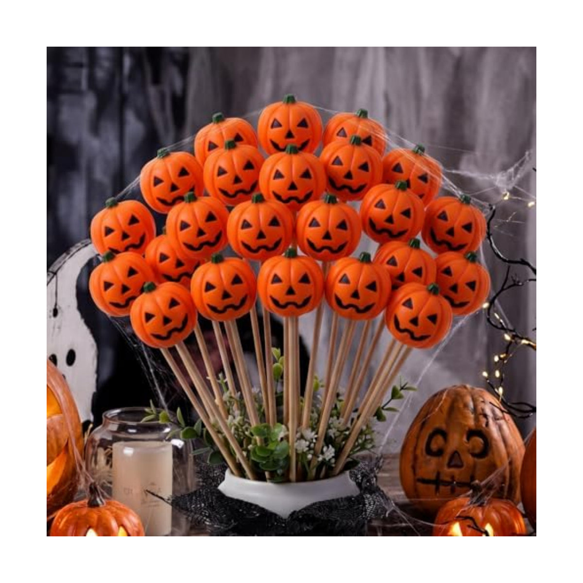 Soulchen 24 Pcs Halloween Spooky Pumpkin Centerpieces Set