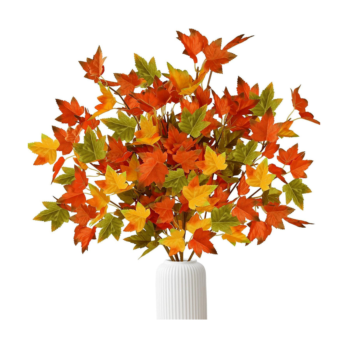 Sggvecsy 6 Pack Artificial Maple Leaves Branches Fall Greenery Stem Autumn Faux Fall Leaves Silk Faux Plants for Vase Indoor Outdoor Home Festival Table Centerpieces Thanksgiving Decoration