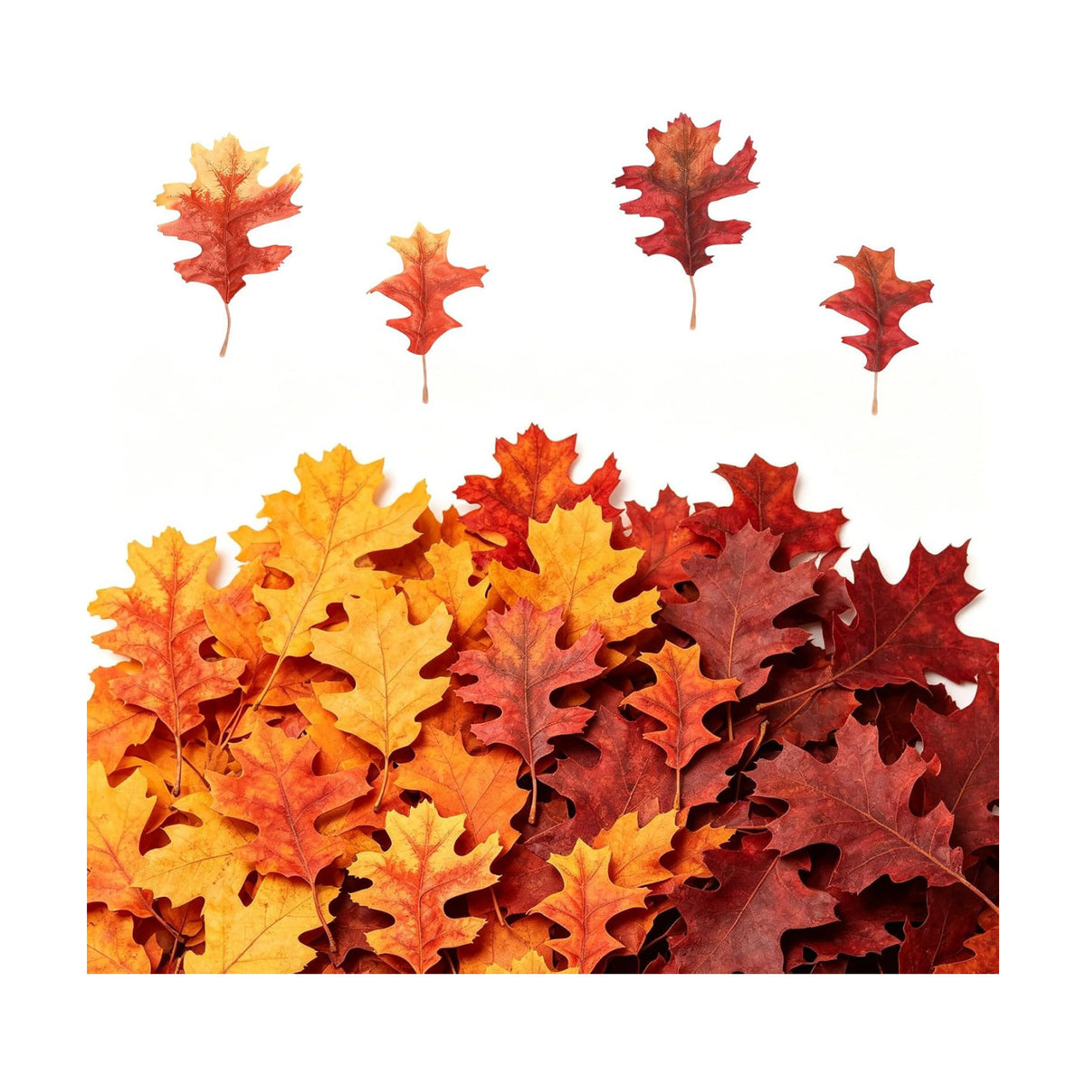 120 Pcs Artificial Fall Leaves Large 7.1× 4.6 in Fake Oak Foliage Autumn Thanksgiving Table Decorations DIY Craft Wedding Centerpiece
