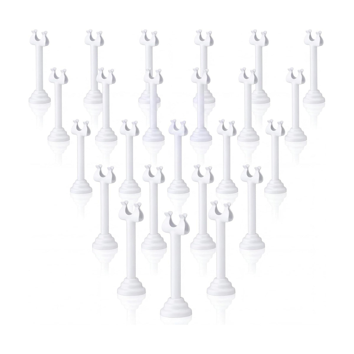 24 Pcs White Metal Table Number Holders 3.15 Inch Wedding Place Card Holders Bulk Harp Clip Table Sign Stands Card