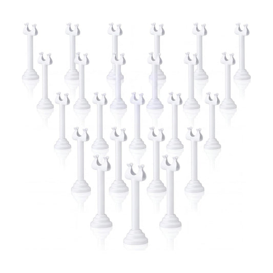 24 Pcs White Metal Table Number Holders 3.15 Inch Wedding Place Card Holders Bulk Harp Clip Table Sign Stands Card