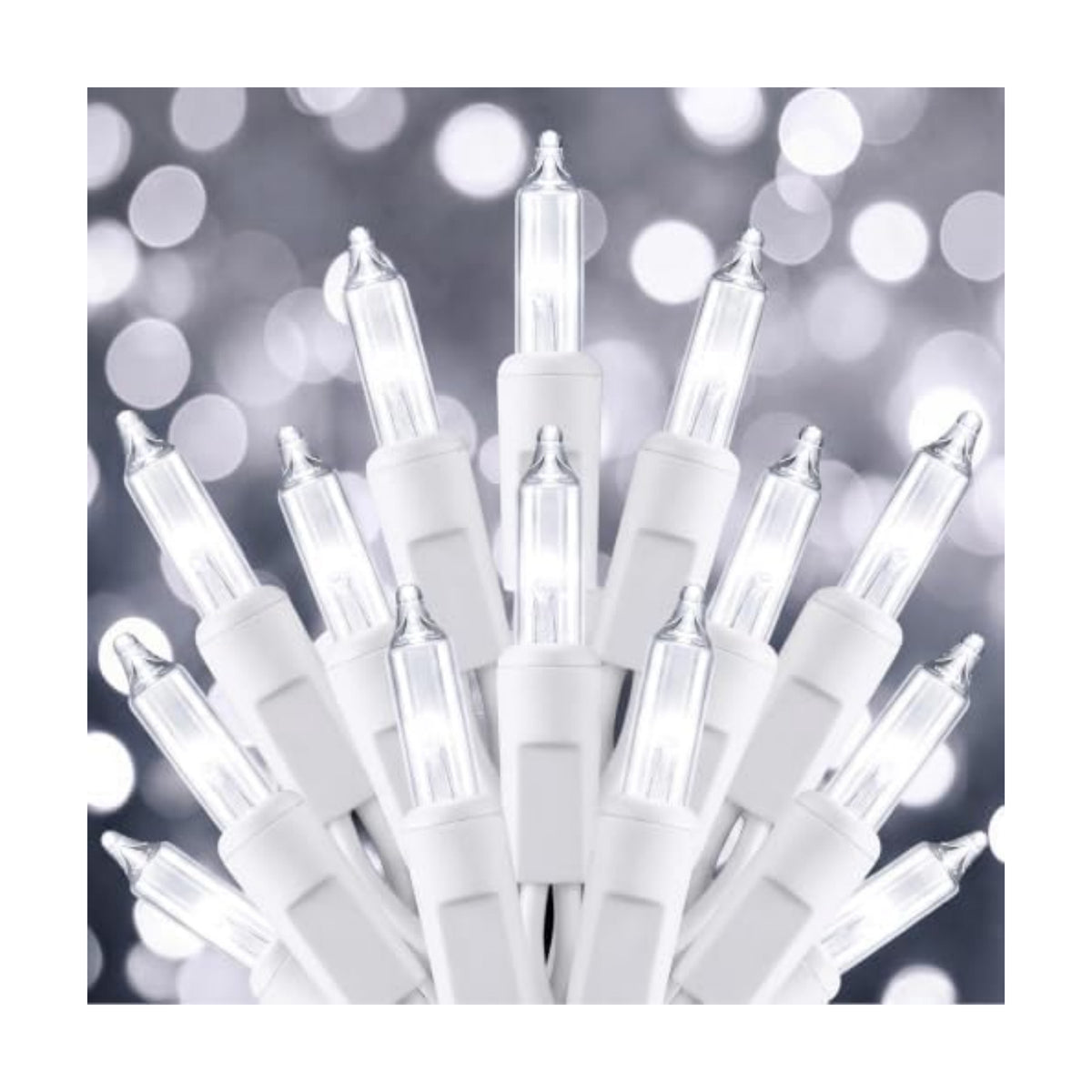Minetom Pure White Christmas String Lights 100 Count 20 Feet, White Wire