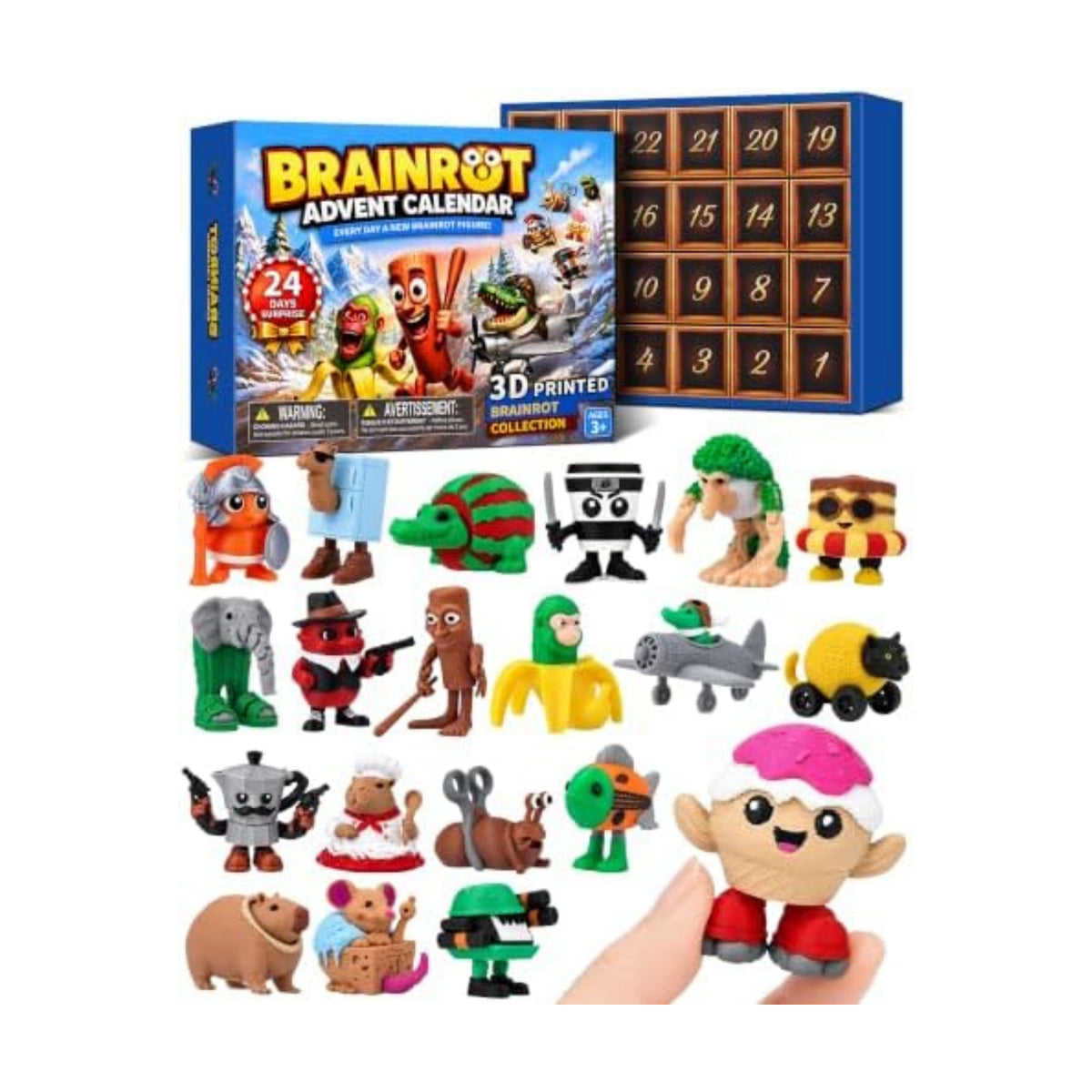 Italian Brainrot Advent Calendar 2026 for Kids, 3D Printed Toys Gifts