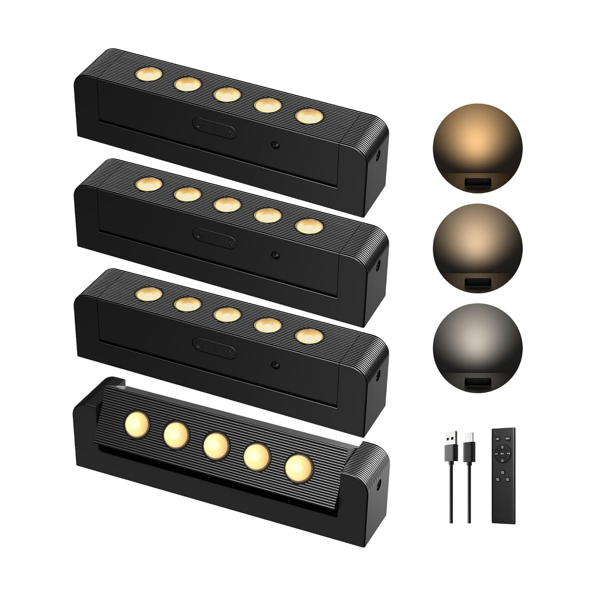PopoIron Indoor Spotlights with Daily Auto Timer, 5500mAh Rechargeable Picture Lights, Wireless Accent Lighting