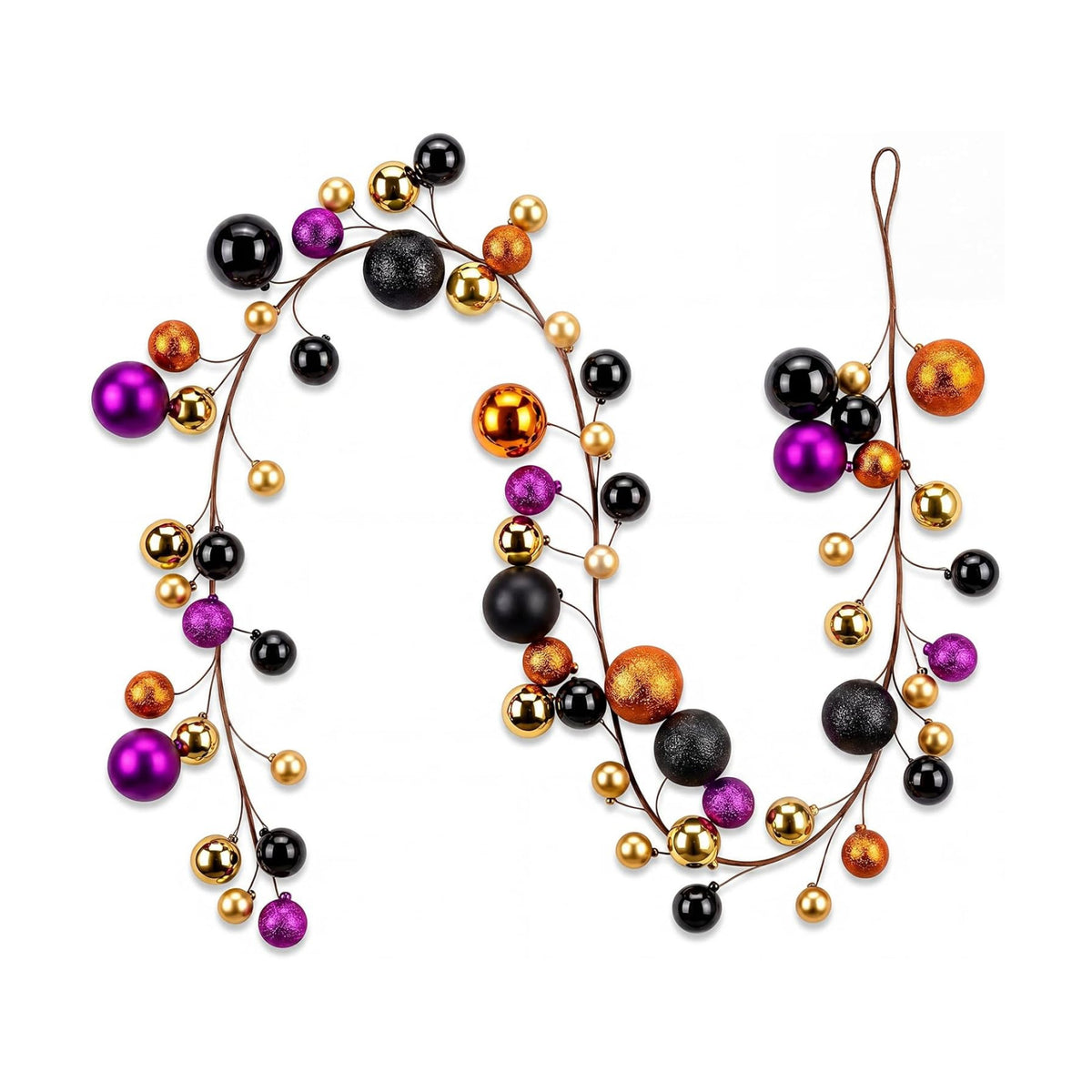 Pinkunn 6 ft Halloween Garland for Mantel Artificial Ball Halloween Decor