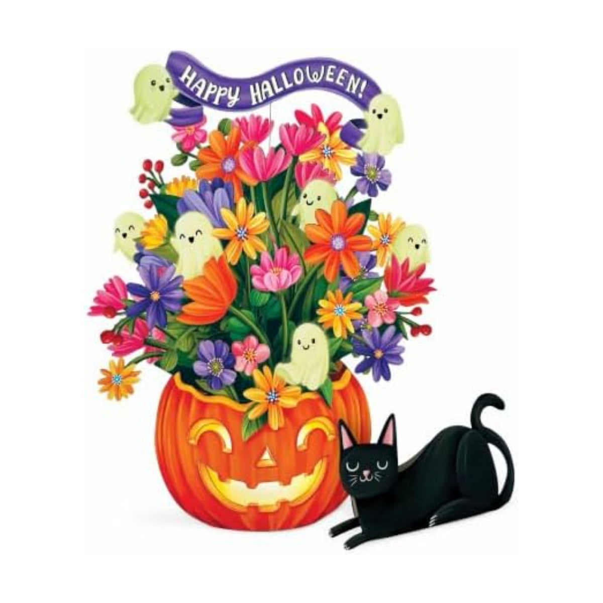 FreshCut Paper Jack-O-Lantern Boo-quet Glow-in-the-Dark Pop Up Card
