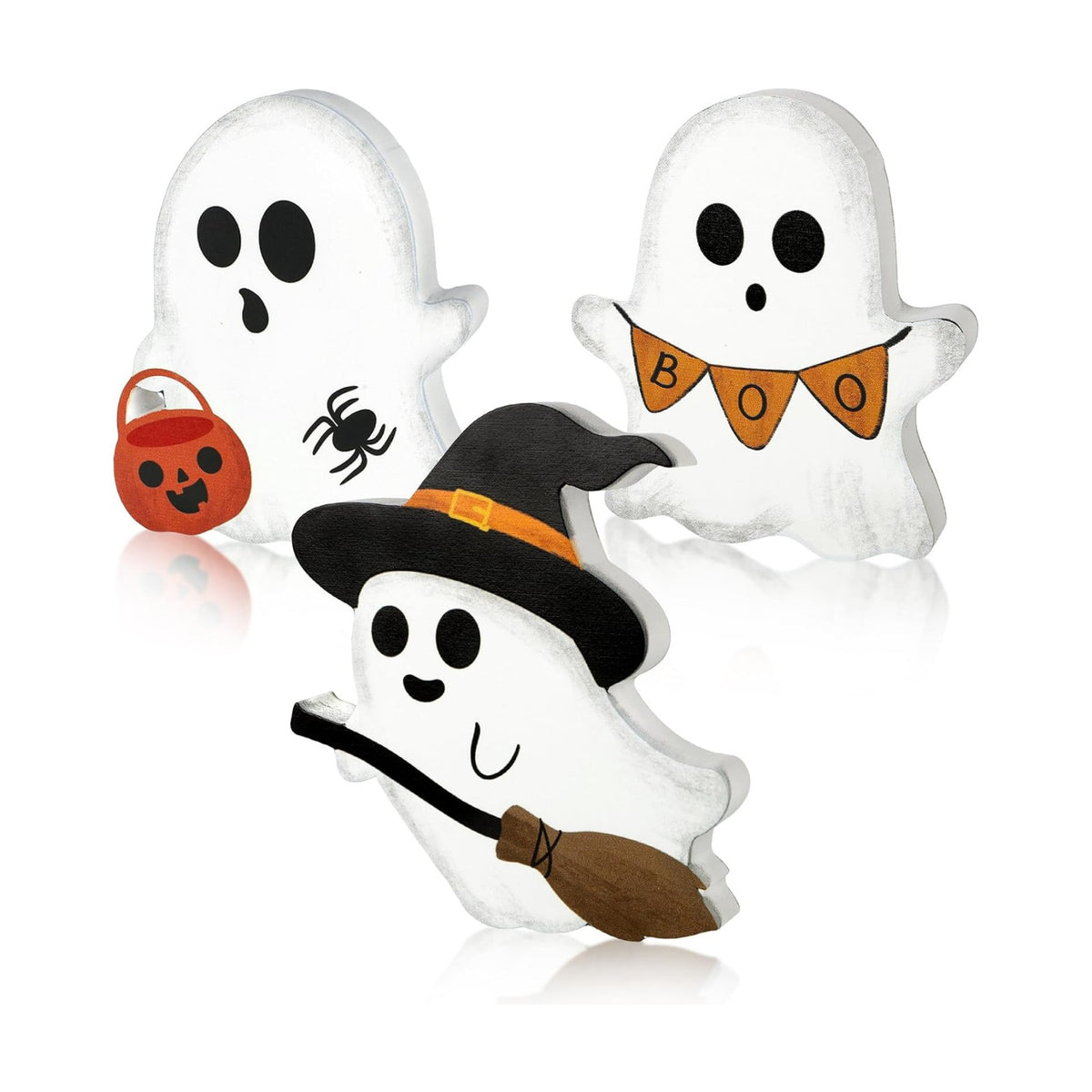 3Pcs Halloween Table Decorations Indoor, Farmhouse Cute Ghost Decor