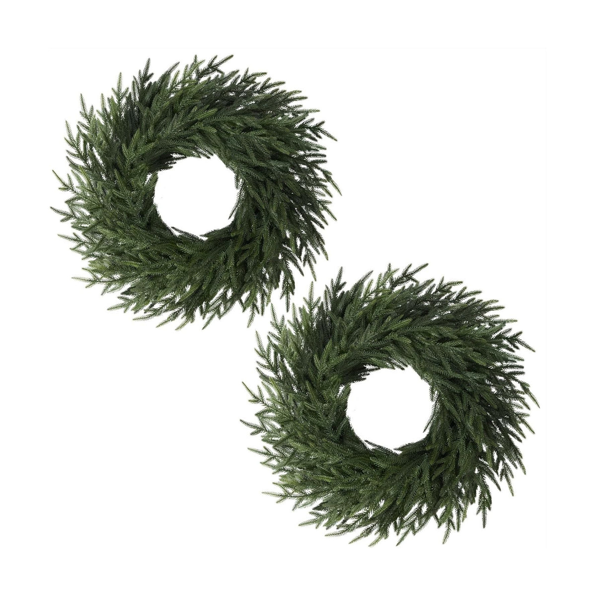 26" Christmas Norfolk Pine Wreath for Front Door (2, Wreath)