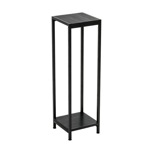 TOSKING 2-Tier Wide & Tall Plant Stand Indoor, Modern Metal Shelf, Black | 12"Lx12"Wx41"H, Heavy-Duty Design, Corner