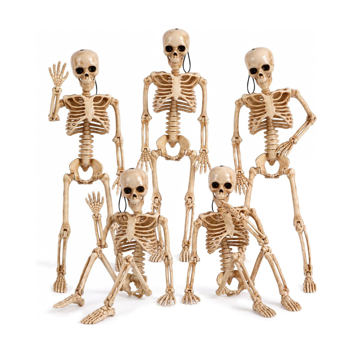 5 Pack 16 Inch Halloween Skeleton Decoration Spooky Prop for Indoor Outdoor