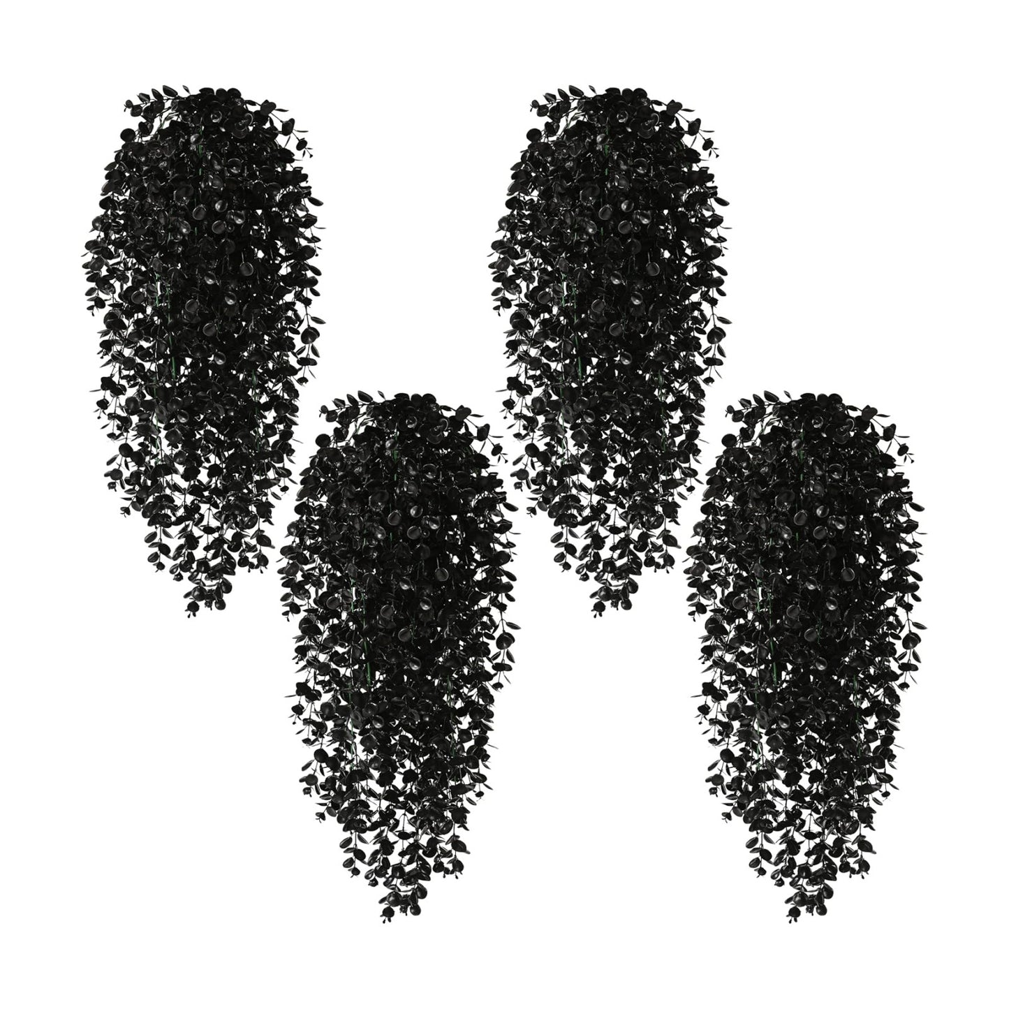 Waipfaru 4Pcs Artificial Hanging Plants, Black Halloween Wall Decor