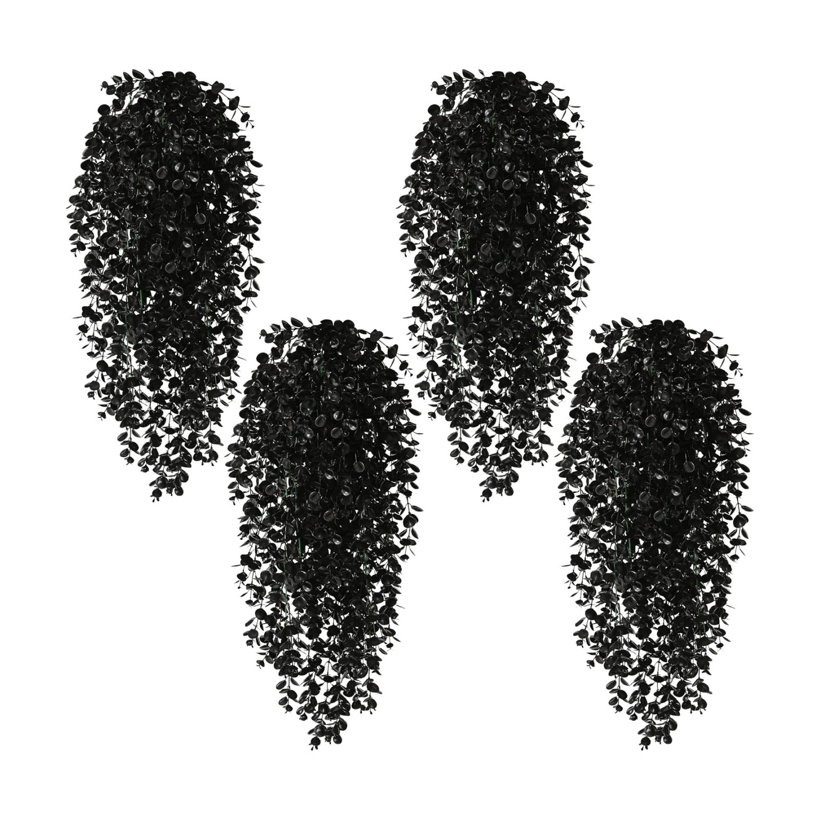 Waipfaru 4Pcs Artificial Hanging Plants, Black Halloween Wall Decor