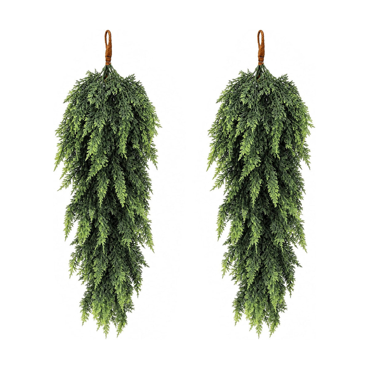 2 Pcs 32'' Artificial Christmas Teardrop Swag, Faux Greenery Door Swag