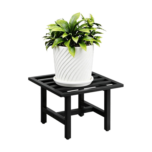 Heavy Duty Metal Plant Stand Outdoor, 330 lbs Wrought Iron Square Plant Stand Indoor, Rustproof Low Pedestal for Large