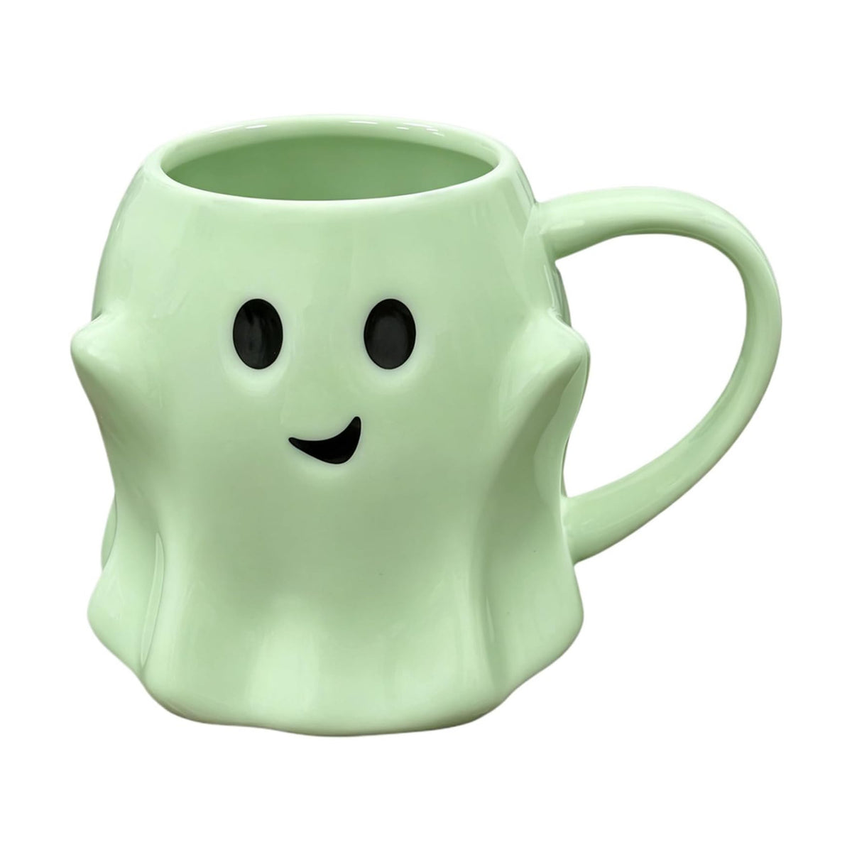 HS&ROXIN Halloween Ghost Mug 3D Cute Ghostface Novelty Coffee Mug Spooky Ceramic Ghost Cup Halloween Christmas Birthdays Party Gifts and Decorations for Kids Adult (Green)