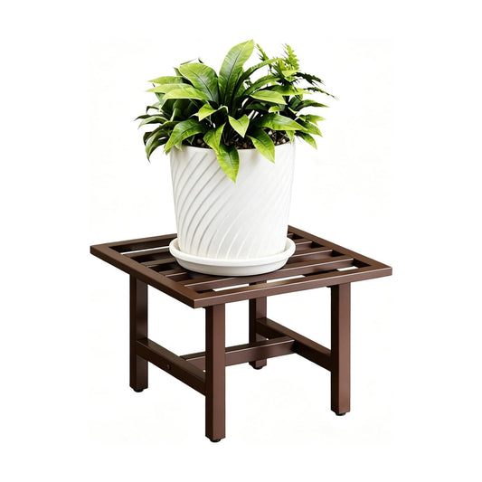Heavy Duty Metal Plant Stand Outdoor, 330 lbs Wrought Iron Square Plant Stand Indoor, Rustproof Low Pedestal for Large