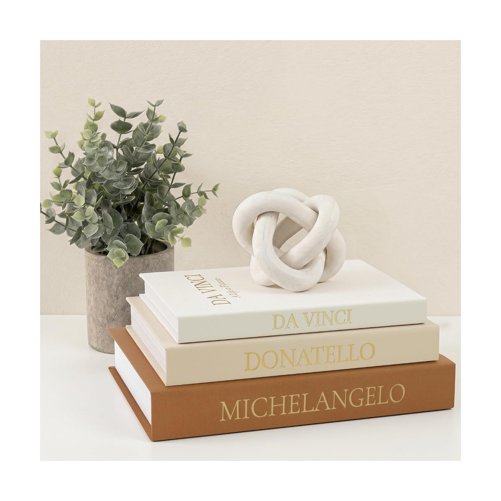 3-Piece Linen Decorative Book Box Set, Fabric Covered Fake Books for Shelf Decor, Modern Aesthetic Storage Books with