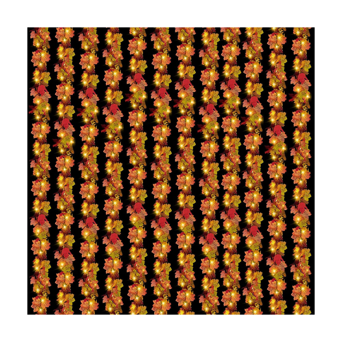 CQURE 12 Pack Fall Leaf Garland,Artificial Fall Vines Autumn Garland Fall Maple Leaves Thanksgiving Decor for Home Wedding Fireplace Christmas(Light..)