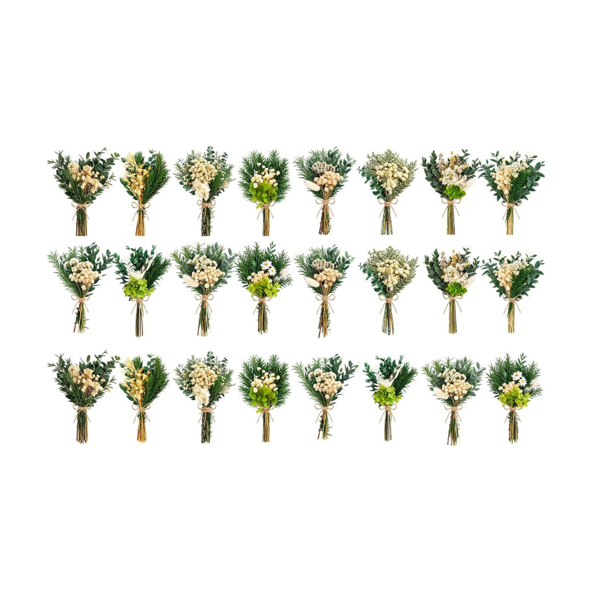12/24PCS Handmade Dried Flower Bouquet Natural Dried Wildflowers
