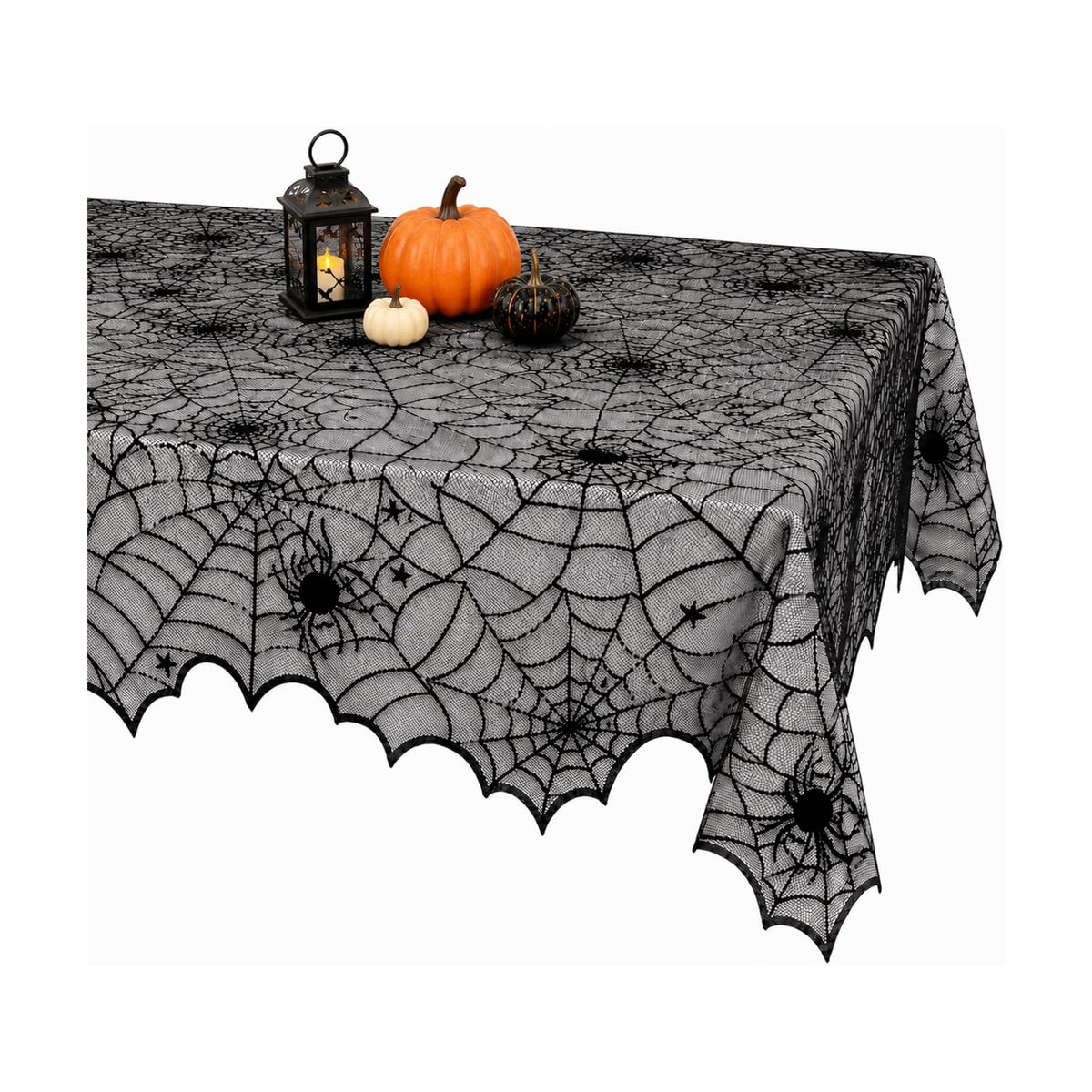 Jomelly Halloween Spider Web Lace Tablecloth,54 x 72 Inch