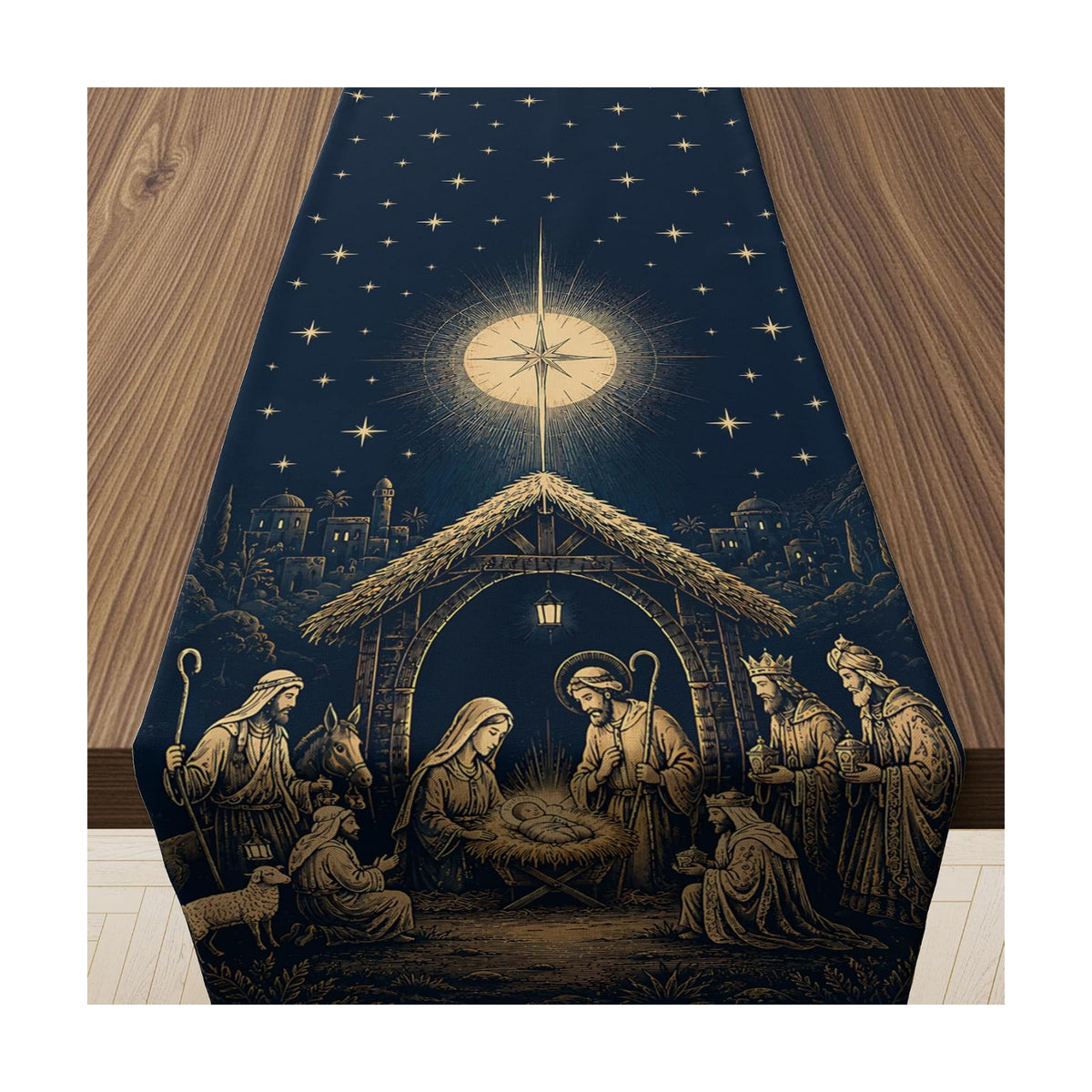 Christmas Decorations - Holy Night Nativity Table Runner