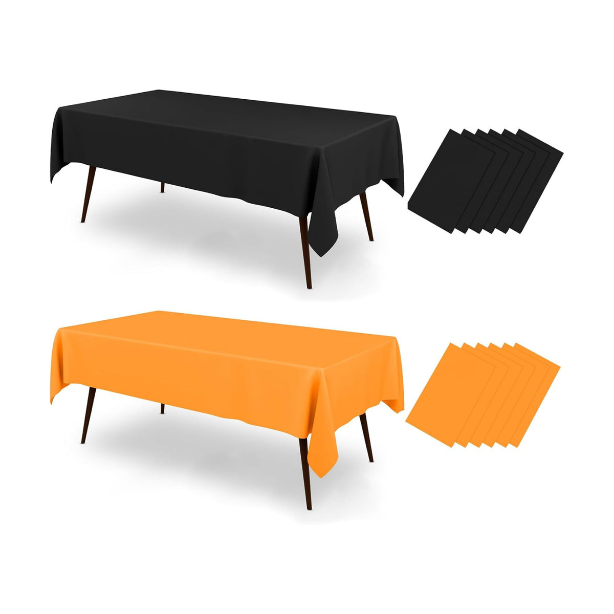 misaya 12 Packs Disposable Plastic Halloween Table Cloth Black and Orange