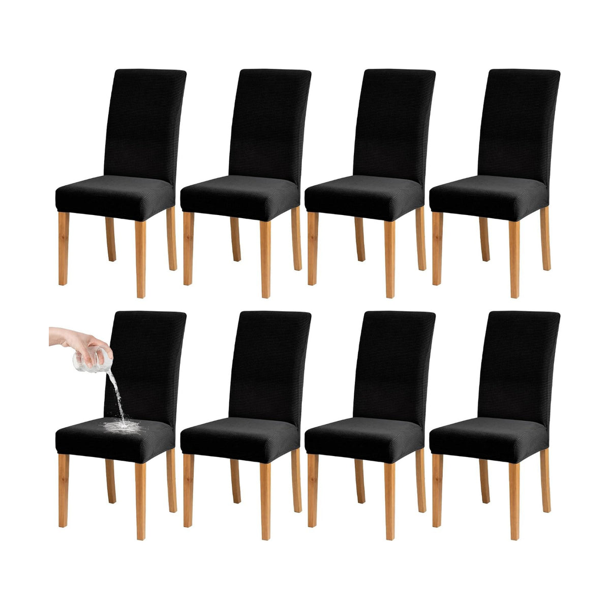 BIETYONE Waterproof Dining Chair Covers, Stretch Seat Protector, Washable