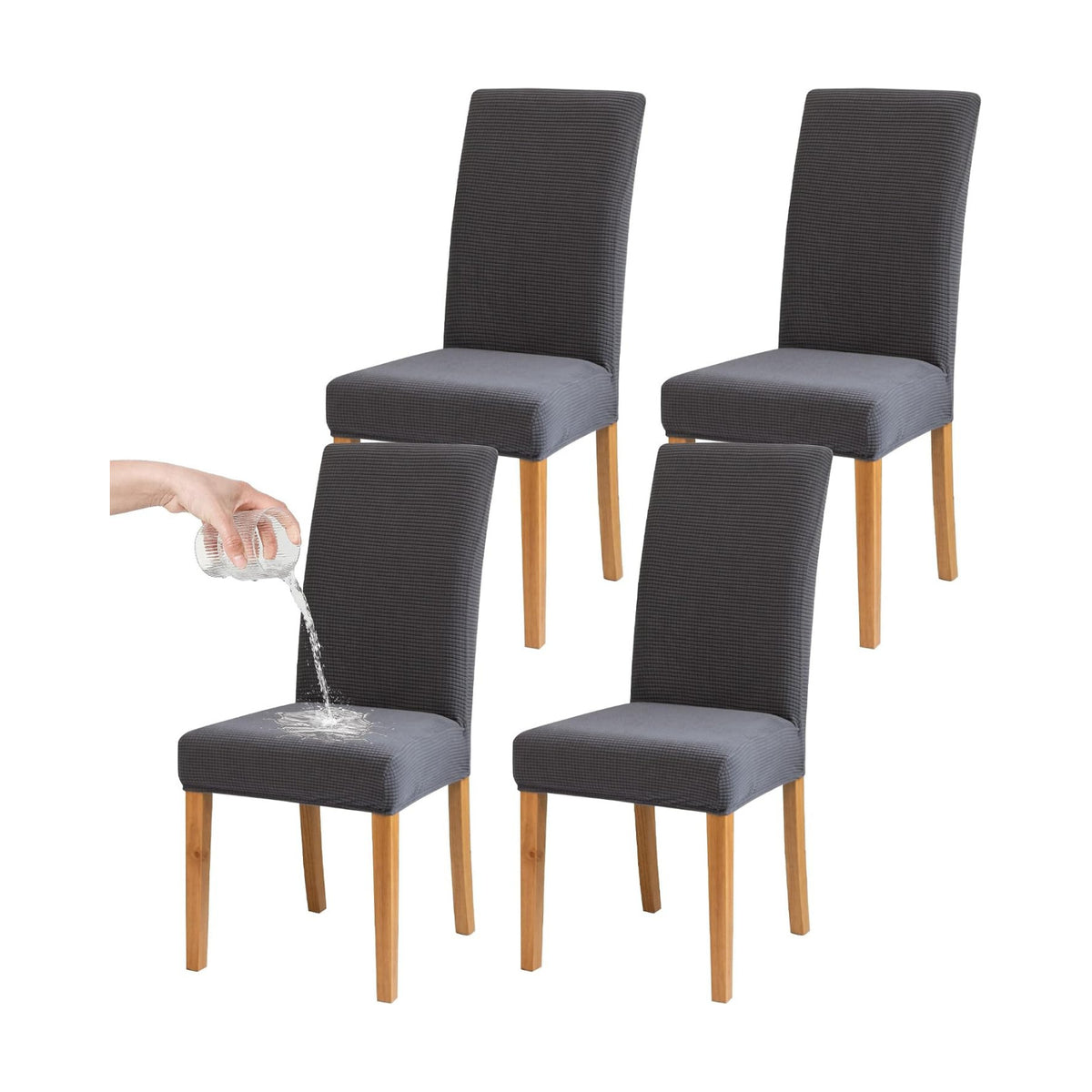BIETYONE Waterproof Dining Chair Covers, Stretch Seat Protector, Washable