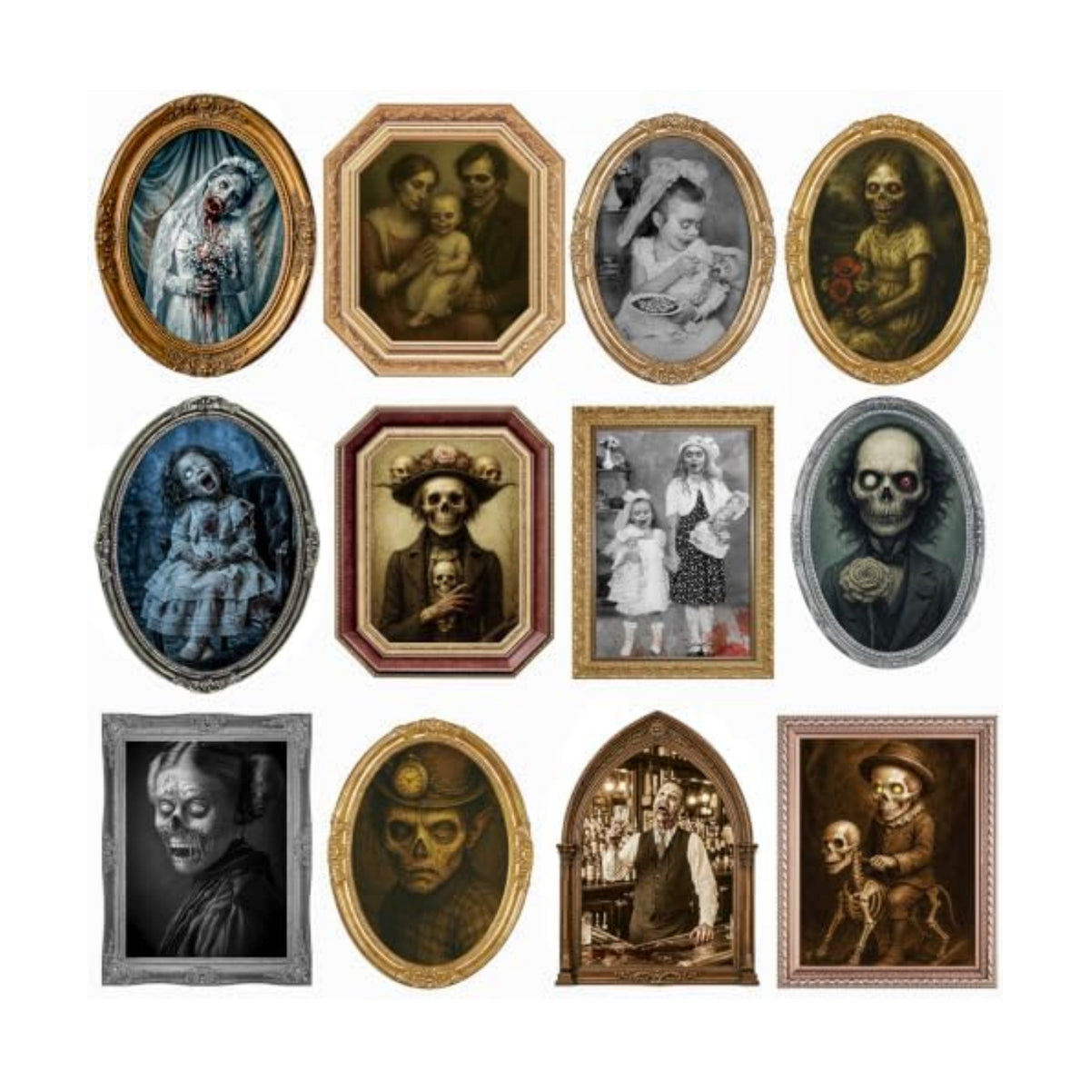 Scary Halloween Party Decoration Indoor Home Wall Decor Props,16Pack