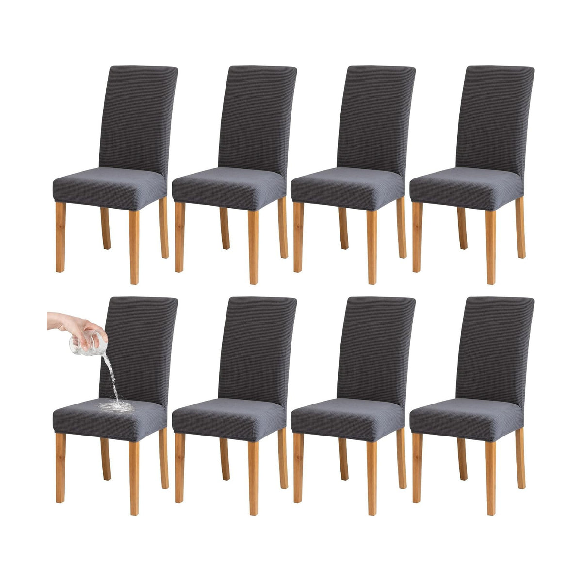 BIETYONE Waterproof Dining Chair Covers, Stretch Seat Protector, Washable