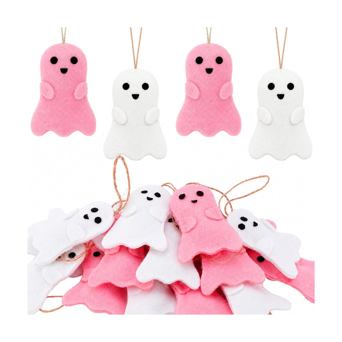 24 Pcs Halloween Ghost Hanging Ornaments Small Tree Decoration