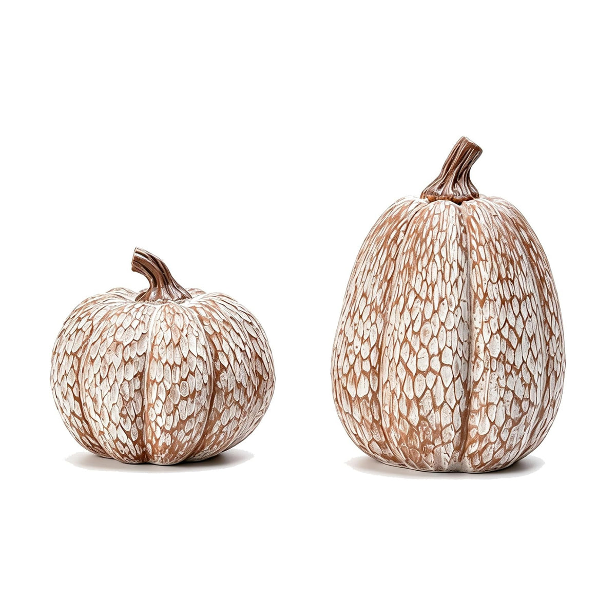 2Pcs Resin Pumpkin Figurines, Lattice Fall Thanksgiving Decor