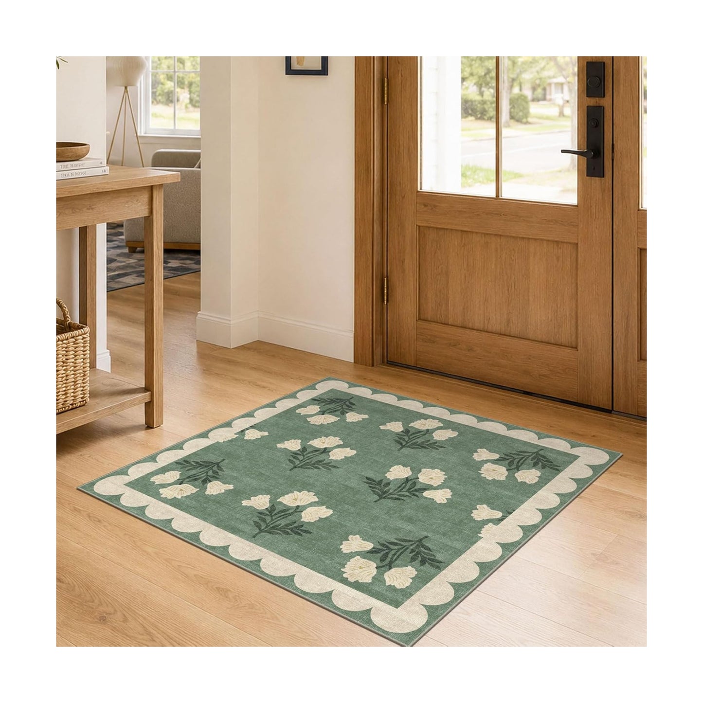 3x3 Square Entryway Rug - Front Door Mat Indoor Outside Entrance