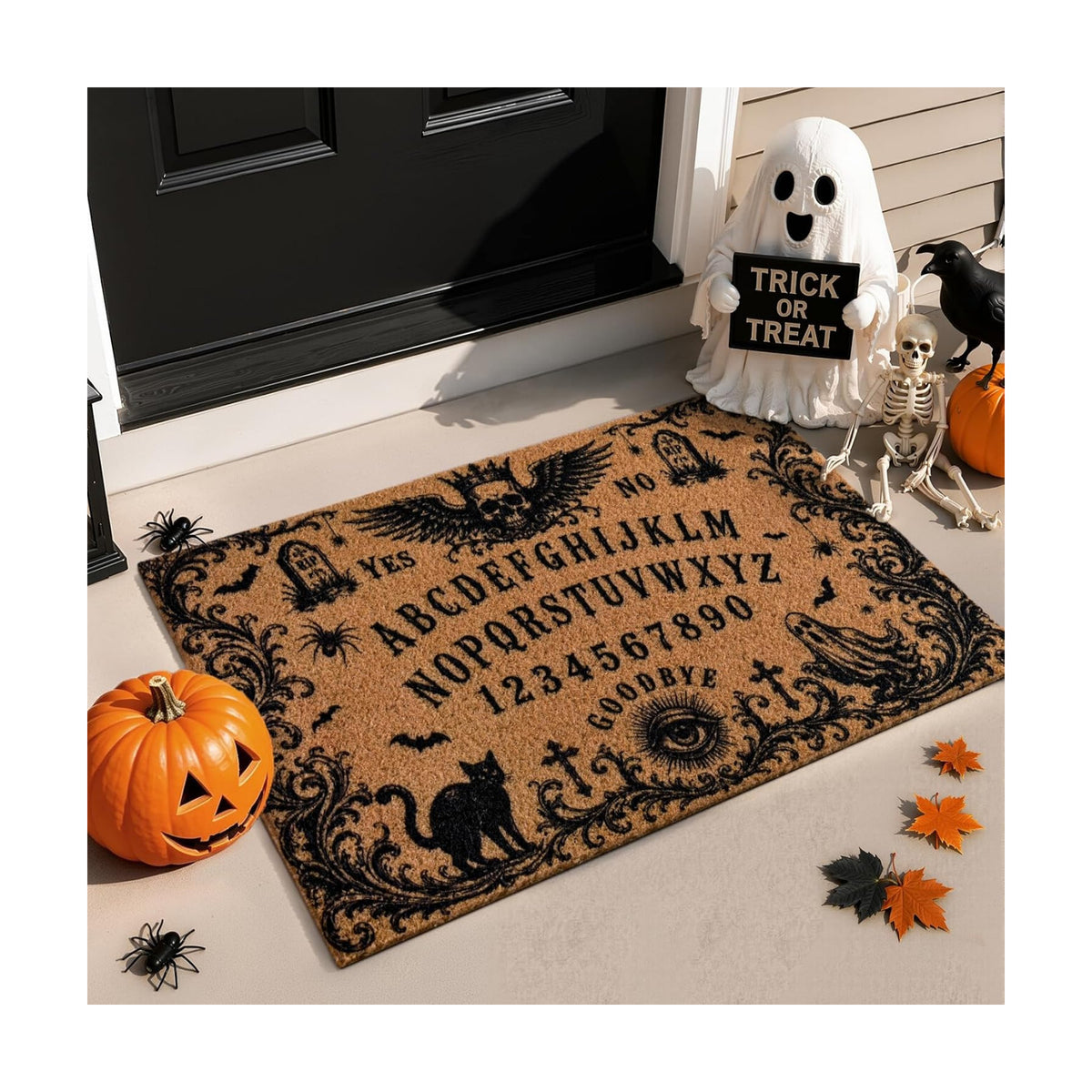 Kelarea Halloween Alphabet Number Door Mat, 17" x 29" Funny Letter Non-Slip