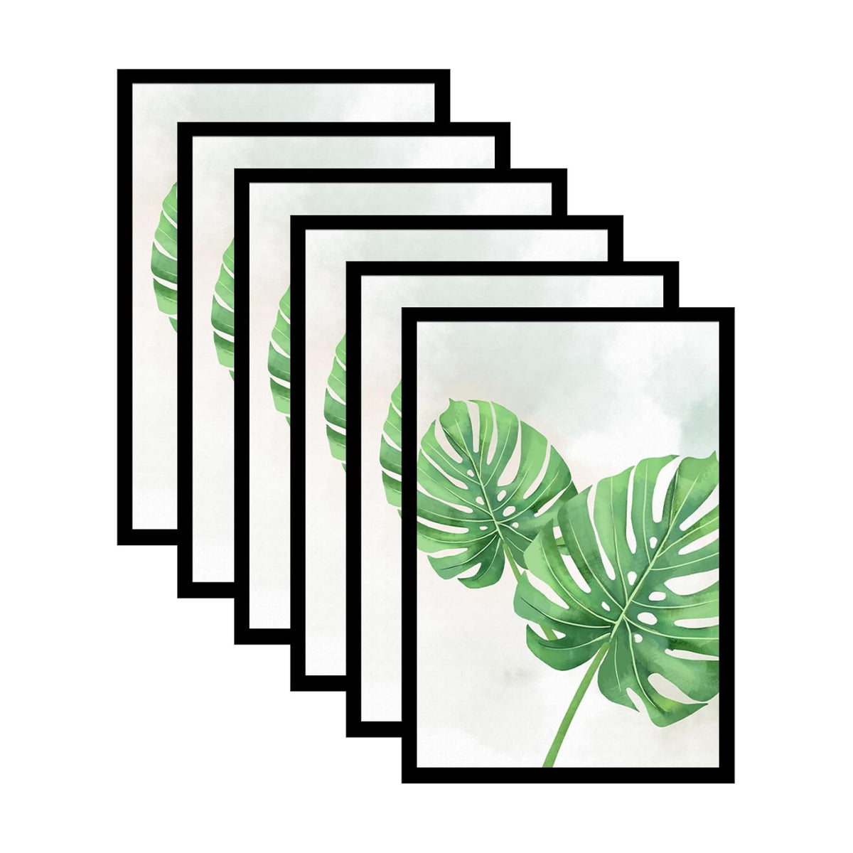 SESEAT 13x19 Picture Frame Set of 6, Wall Gallery Poster Frames, Engineered Wood with Plexiglass Sheet, Black