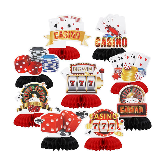 TONIFUL 9 Pcs Casino Party Decorations Casino Centerpieces for Table