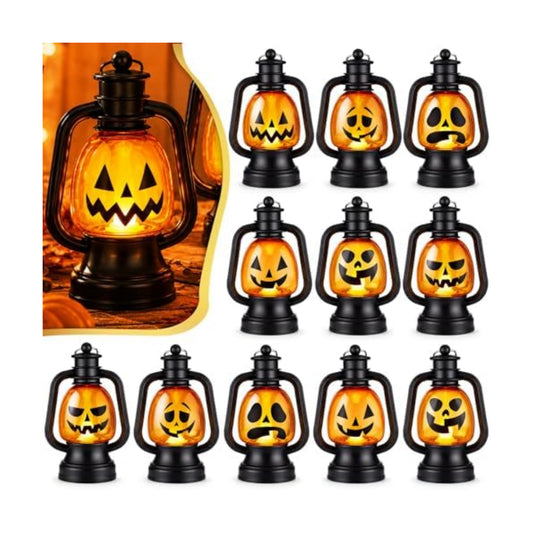 ROCEEI 12 Pcs Halloween Mini Pumpkin Lantern 6" Jack O Lantern