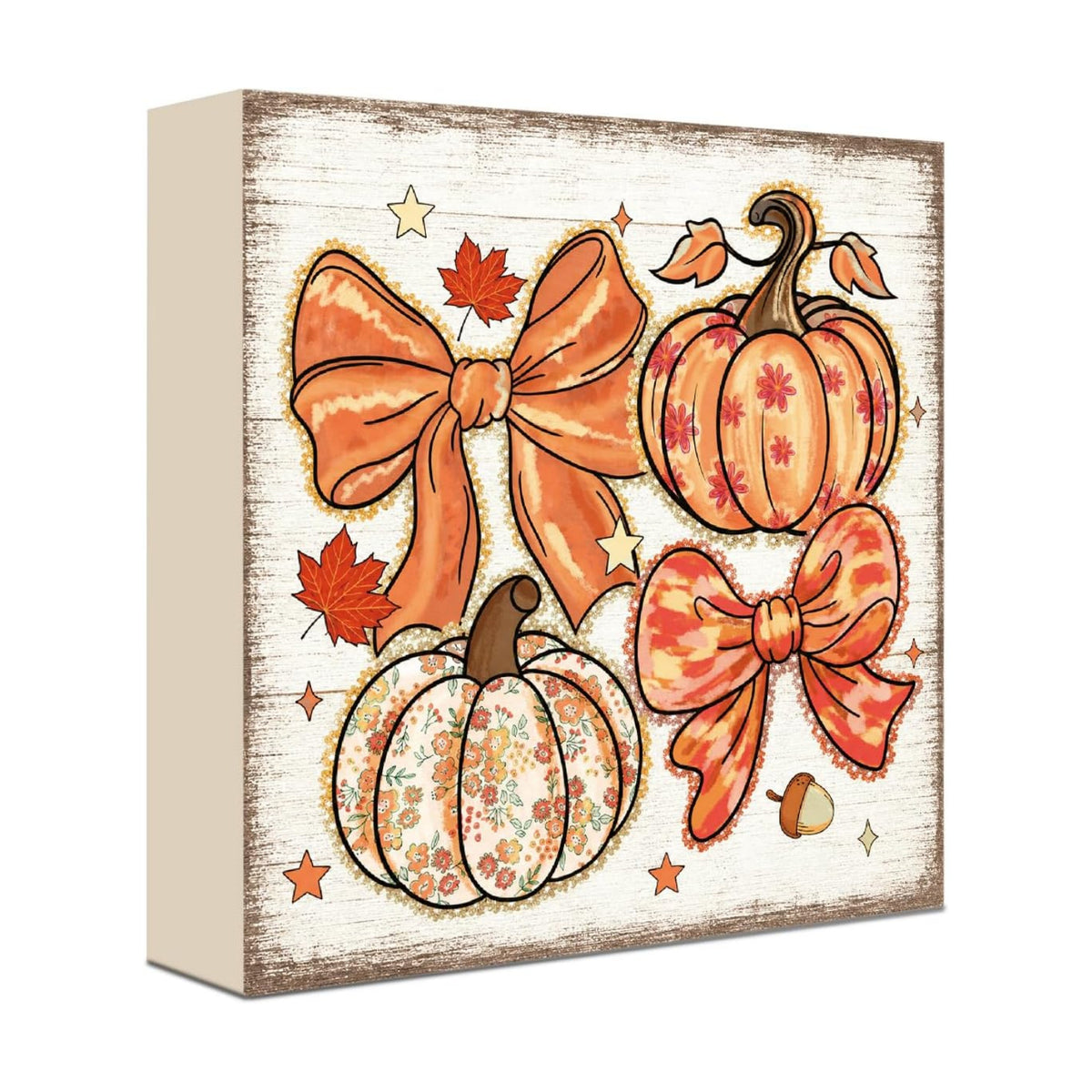 Fall Decorations for Home Bow Pumpkin Wood Sign Fall Decor