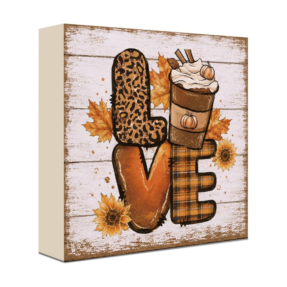 Fall Decorations for Home Pumpkin Spice Love Wood Sign Fall Decor