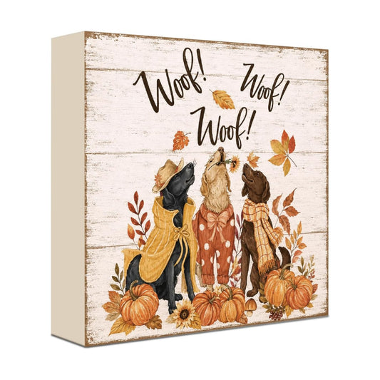 Fall Decorations for Home Dog Pumpkin Fall Wall Art Woof Woof Decor