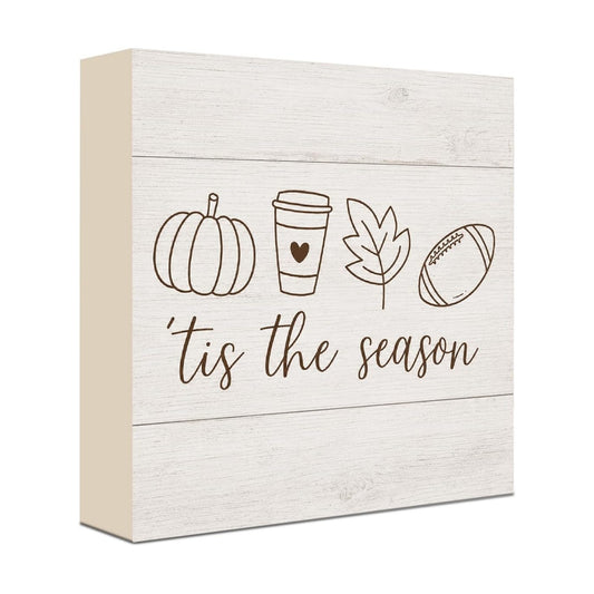 Minimal Fall Decor Tis The Season Sign | Line Art Wall Decor