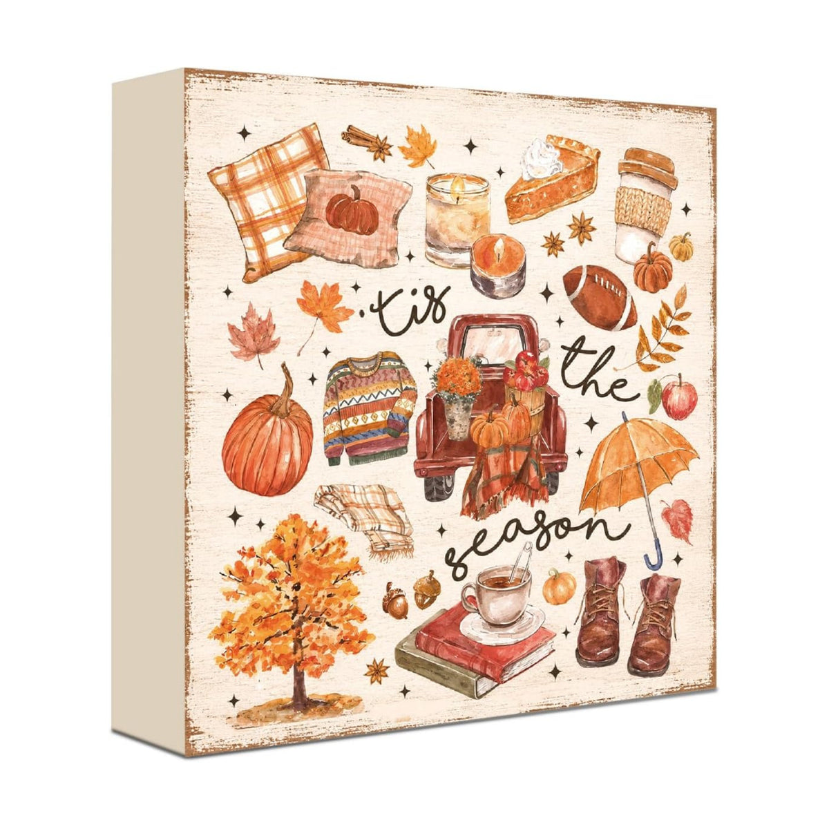 Fall Decorations for Home Kiss the Season Wood Sign Fall Wall Art