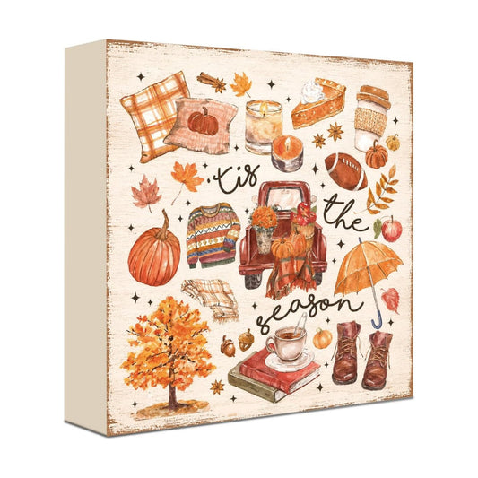 Fall Decorations for Home Kiss the Season Wood Sign Fall Wall Art