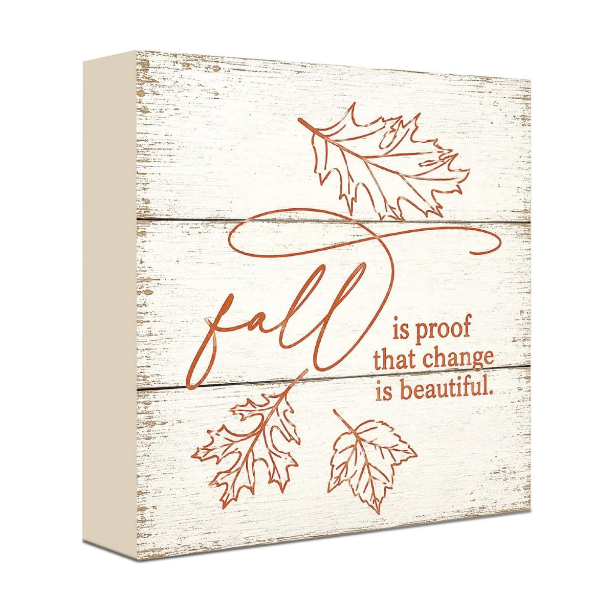 Fall is Proof That Change is Beautiful Sign | Minimal Leaf Wall Art